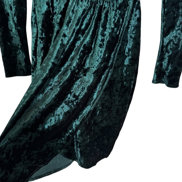 AQUA Velvet Faux Wrap Mini Dress Green Size S NWT - Picture 4 of 8